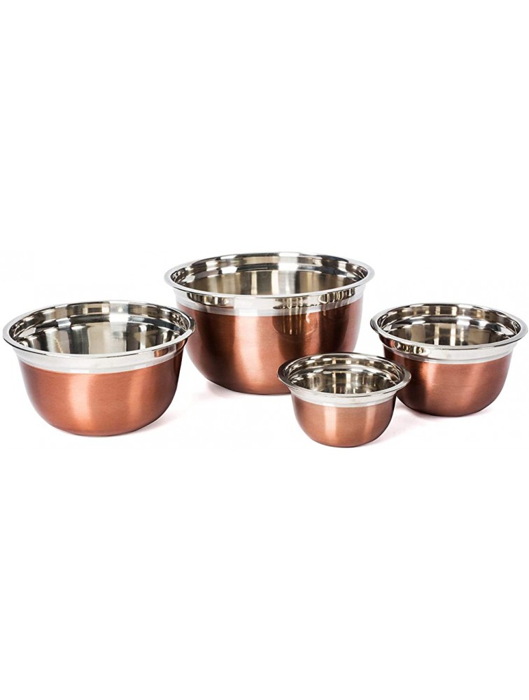 Colleta Home Stainless Steel Mixing Bowls-4 Pc set- Stackable Nesting Bowls Polished Matte Finish Cookware Set - B499VHHDZ