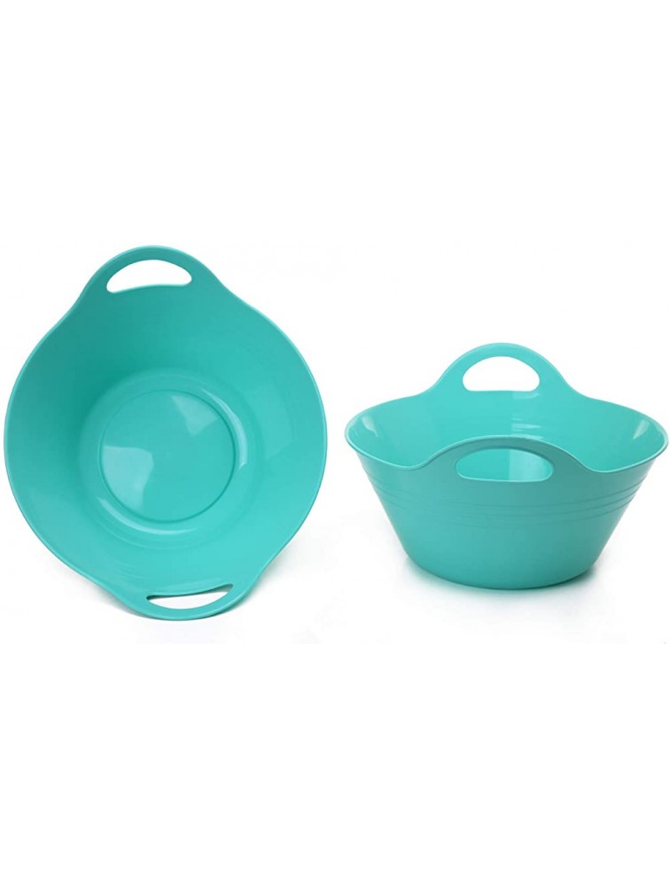 Mintra Home Plastic Bowls with Handles Large 2pk Teal - BSH11G3U2