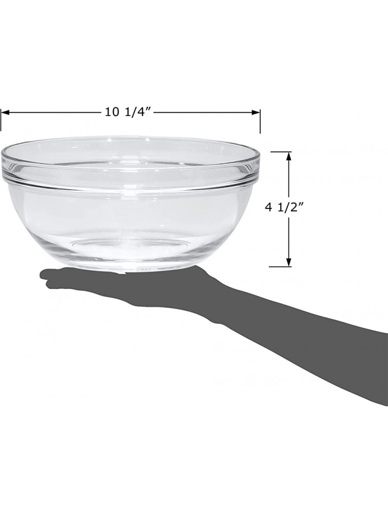Red Co. 4.2 Quart Fully Tempered Clear Glass Mixing Bowl with Safety Rim Large - B3MKSVFS7