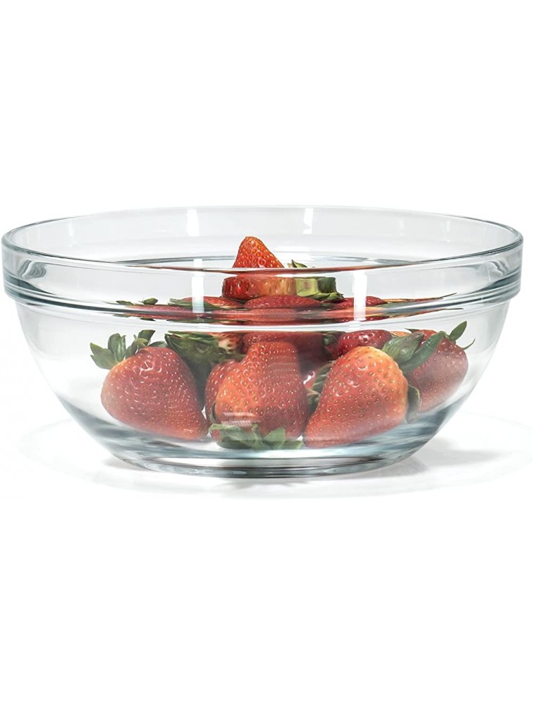 Red Co. 4.2 Quart Fully Tempered Clear Glass Mixing Bowl with Safety Rim Large - B3MKSVFS7
