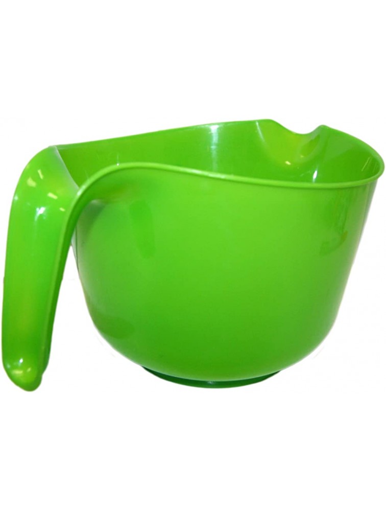 Set of 4 Classic Plastic 3 QT Mixing Bowls with Handle and Spouts! 4 Assorted Colors! Red White Blue Green - B8X3GLX1B