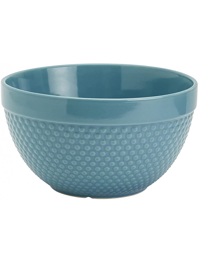 Tabletops Gallery Hobnail Style 4 Piece Blue Storm Stoneware Nesting Mixing Bowl Set for Baking and Cooking - BJWC6VD9T