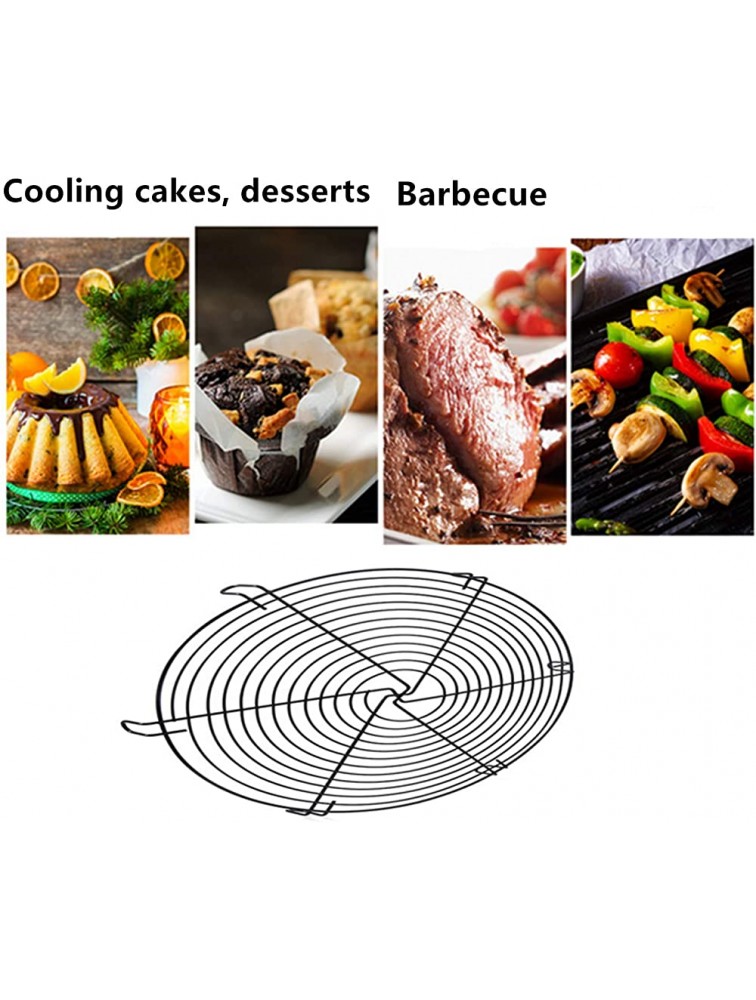 12-1 2 Round Cake Cooling Rack Stainless Steel Baking And Steaming Rack Used For Air Fryer Pressure Cooker Black 2 Pieces - BW7AUMDOH