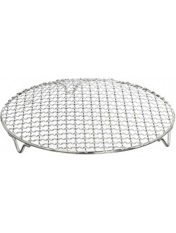 1Pack Multi-Purpose Round Stainless Steel Cross Wire Steaming Cooling Barbecue Rack Carbon Baking Net Grill Pan Grate with Legs8.25Inch Dia - B7RD73FZY