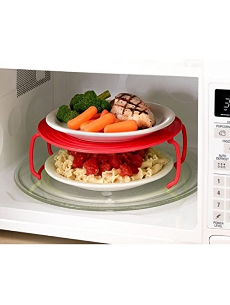 4 in 1 microwave plastic stand it's a tray a plastic stacker a lid and a cooling rack - BBYE8SWFL