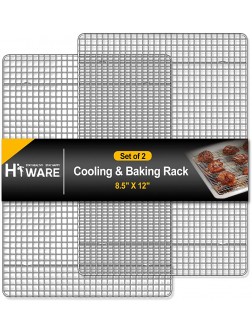Hiware 2-Pack Cooling Racks for Baking 8.5" x 12" Quarter Size Stainless Steel Wire Cookie Rack Fits Quarter Sheet Pan Oven Safe for Cooking Roasting Grilling - BZ63DZYXY