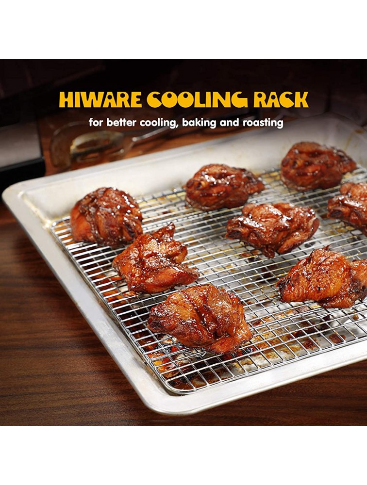 Hiware 2-Pack Cooling Racks for Baking Stainless Steel Wire Rack Baking Rack Oven Rack Cookie Rack Oven Safe Rust-Resistant Rack for Cooking Baking Roasting and Grilling Fit Half Sheet Pan - BF2OU4JQC