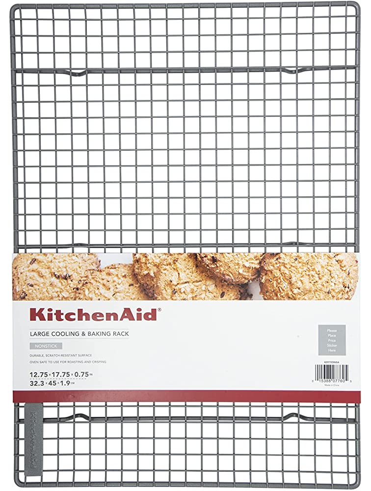 KitchenAid Nonstick Cooling Baking Rack 12.5x17.75-Inch Silver - BZNWXETIO