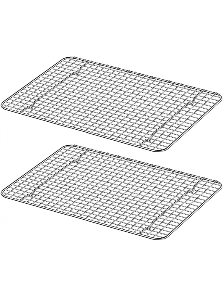 Luvan 2-Pack 100% 30418 10 Stainless Steel Roasting & Cooling Rack-10"x15",Fits Pan,Oven Safe & Rust-Proof Fits Cooking Baking.Heavy Duty & Non-Stick Fits Cooling Cookies Cakes - BEJOT84KU