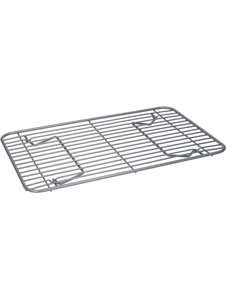 MasterClass Smart Ceramic Roasting Cooling Rack with Non Stick Coating and Folding Legs Carbon Steel Wire Grey 35.5 x 23cm - BOI3KSD4M