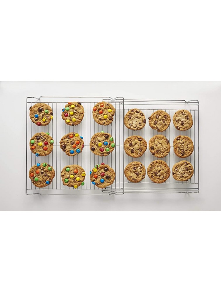 Nifty Expandable Cooling Rack – 2-in-1 Bakeware Non-Stick Dishwasher Safe Chrome Plated Mesh Compact Kitchen Storage Use for Baking Cookies Pies Candies Cakes - B1OAJEXZF