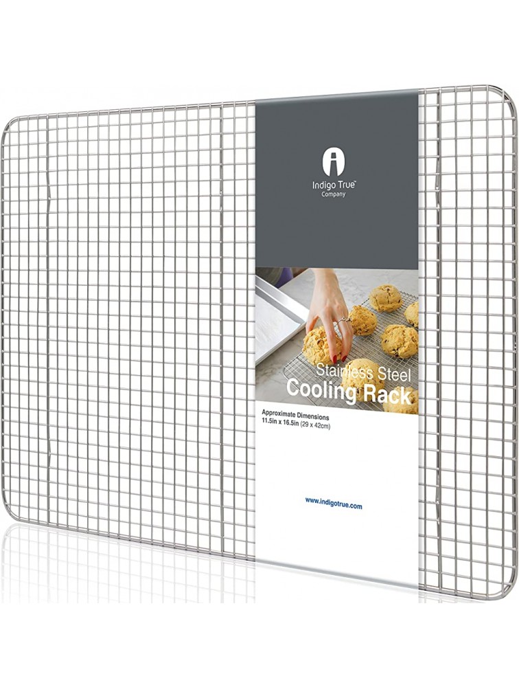 Stainless Steel Cooling Rack Half size Commercial Grade Metal 11.5" x 16.5" | 1 Piece | Cooking Rack Designed To Fit Perfectly Into Baking Half Sheet Pan - BNAAE8NC6