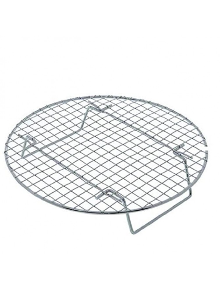Update International Chrome-Plated Cross-Wire Cooling Rack Wire Pan Grate Baking Rack Icing Rack Round Shape 2-Height Adjusting Legs 10 ½ Inch Diameter 1 - B1YDR427W