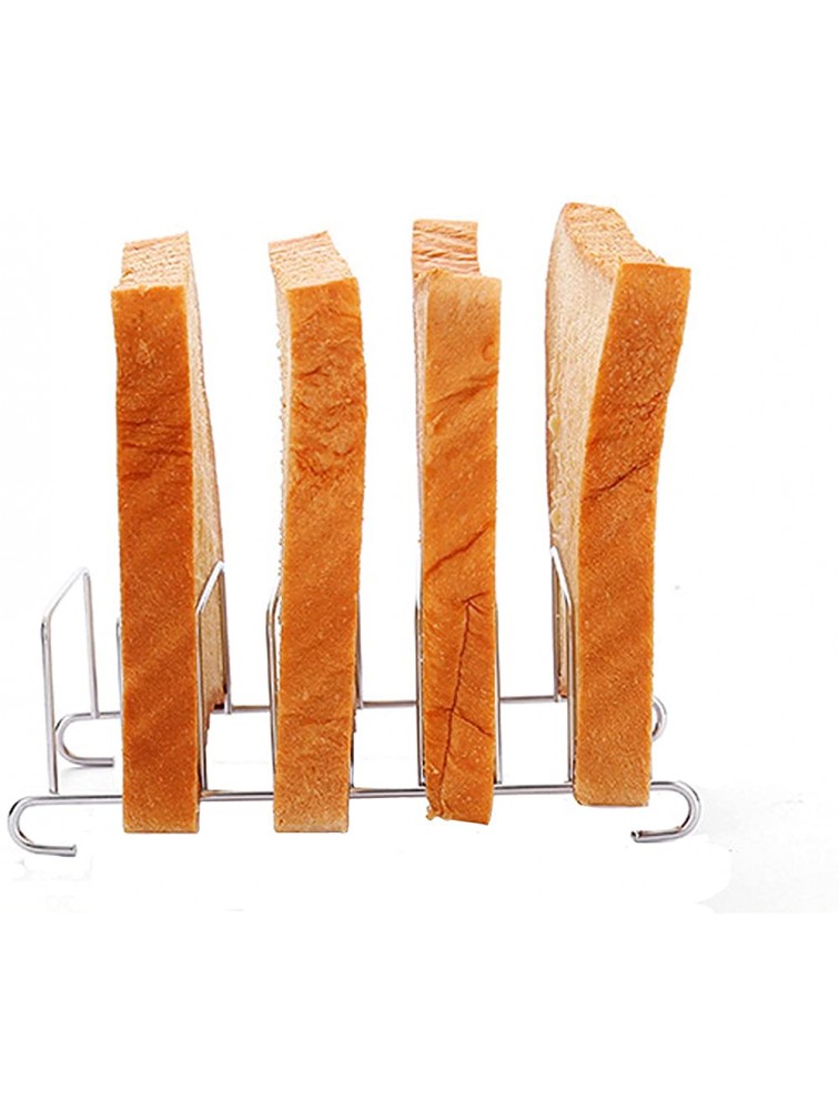 YAIKOAI 2 Pieces 8 Slots Slice Toast Rack Stainless Steel Bread Holder Food Cooling Racks Non-Stick Loaf Stand Rectangle Air Fryer Accessories Organizer Kitchen Supplies Silver - BAZF9KW1D