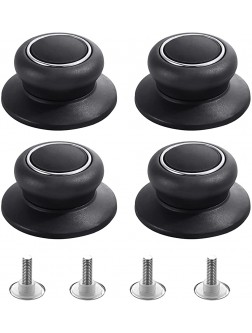 4Pcs Universal Pot Lid Top Replacement Knob,Heat Resistant and Prevent static electricity,Easy installation Kitchen Cookware Replacement Pan Lid Holding Handles. Black - BSH8EN5YO