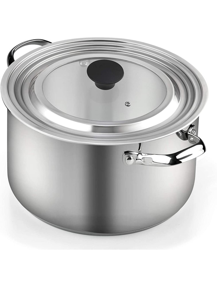 Cook N Home Stainless Steel with Glass Center Universal Lid Fits 8 10.25 11 and 12-Inch Silver - BR9NKS3PI
