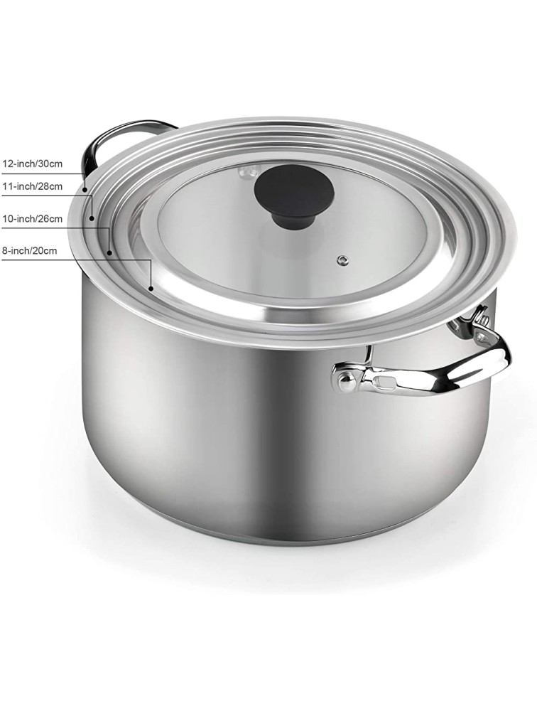 Cook N Home Stainless Steel with Glass Center Universal Lid Fits 8 10.25 11 and 12-Inch Silver - BR9NKS3PI