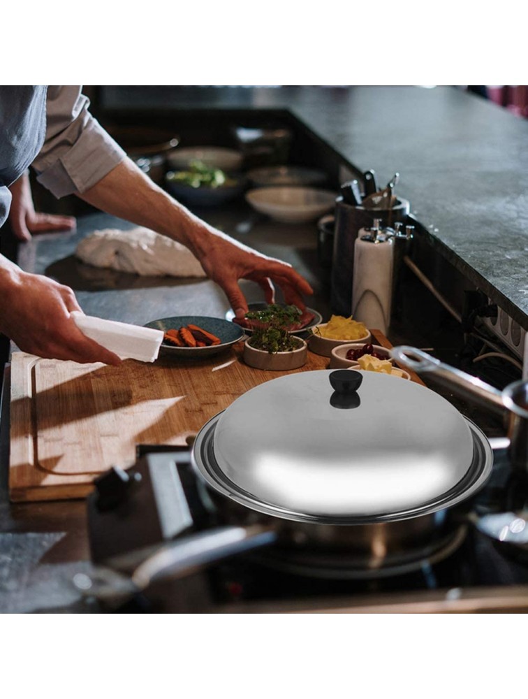 DOITOOL 2pcs Stainless Steel Pot Lids Metal Cookware Lids Replacement Lids for Cooking Pan Kitchen Pot Silver 34cm 36cm - BHPLEBQBY