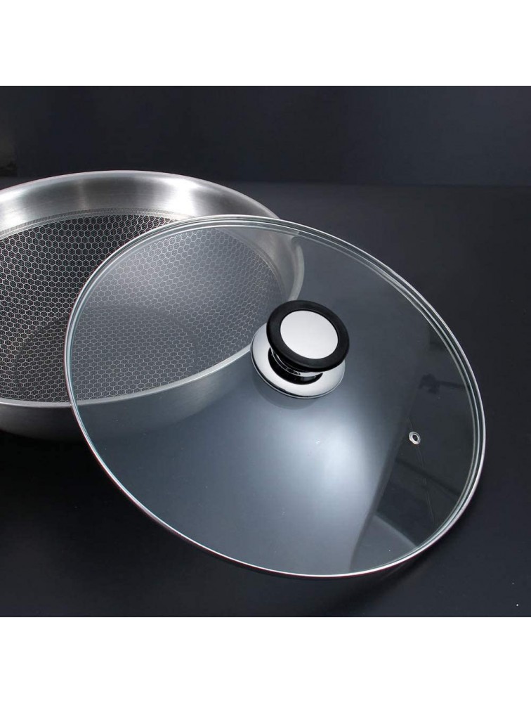 Glass Lid for Frying Pan Fry Pan Skillet Pan Lid with Handle Coated in Silicone Ring,10.5 26cm Clear - BBUEAFV33