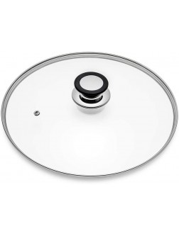 Glass Lid for Frying Pan Fry Pan Skillet Pan Lid with Handle Coated in Silicone Ring,10.5" 26cm Clear - BBUEAFV33