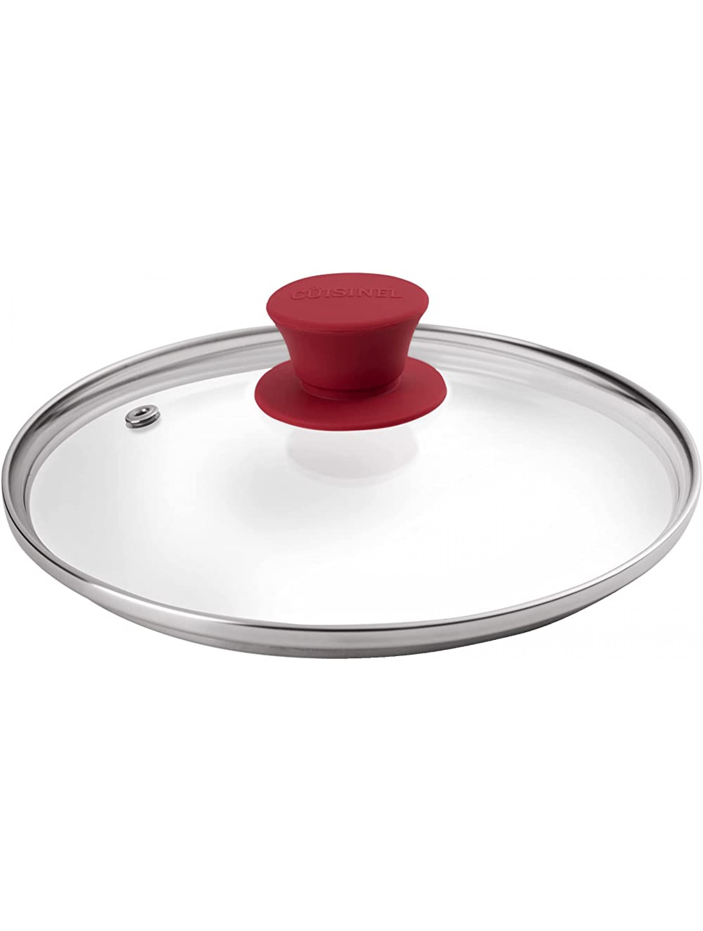Glass Lid with Steam Vent Hole 8-Inch 20.32cm Compatible with Lodge Cast Iron Skillet Pan Fully Assembled Universal Replacement Cover Tempered and Oven Safe Reinforced Stainless Steel Rim - BDCVYP2JH