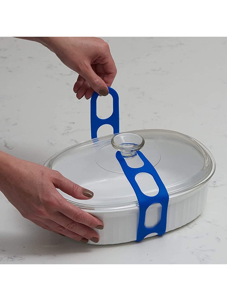 Lid Latch the reusable universal lid securing strap for crockpots casserole dishes pots pans and more. Make it easy to transport your favorite dishes with one simple strap. - BR7H6W27J
