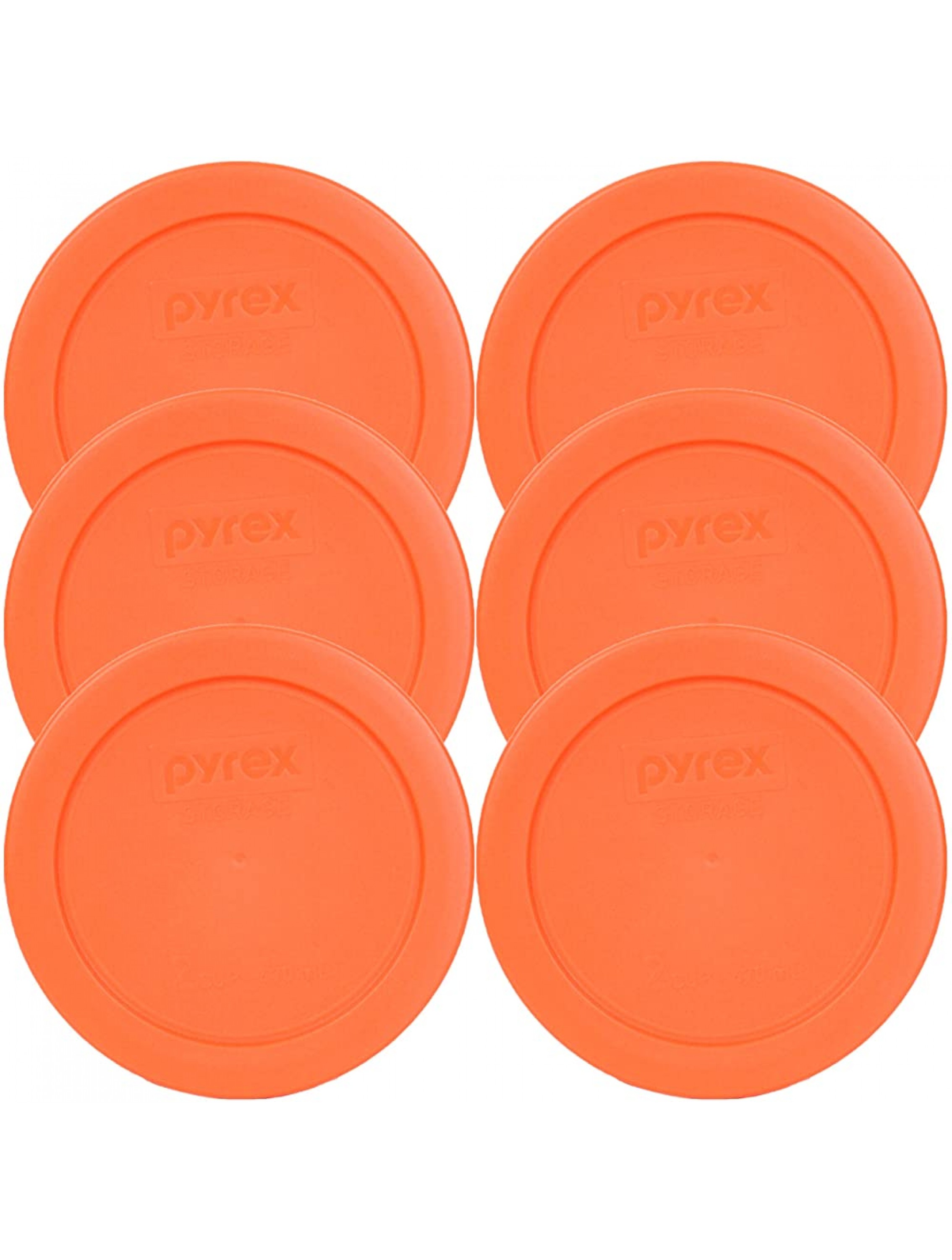 Pyrex 7200-PC Round 2 Cup Storage Lid for Glass Bowls 6 Orange - B40M0LL9O