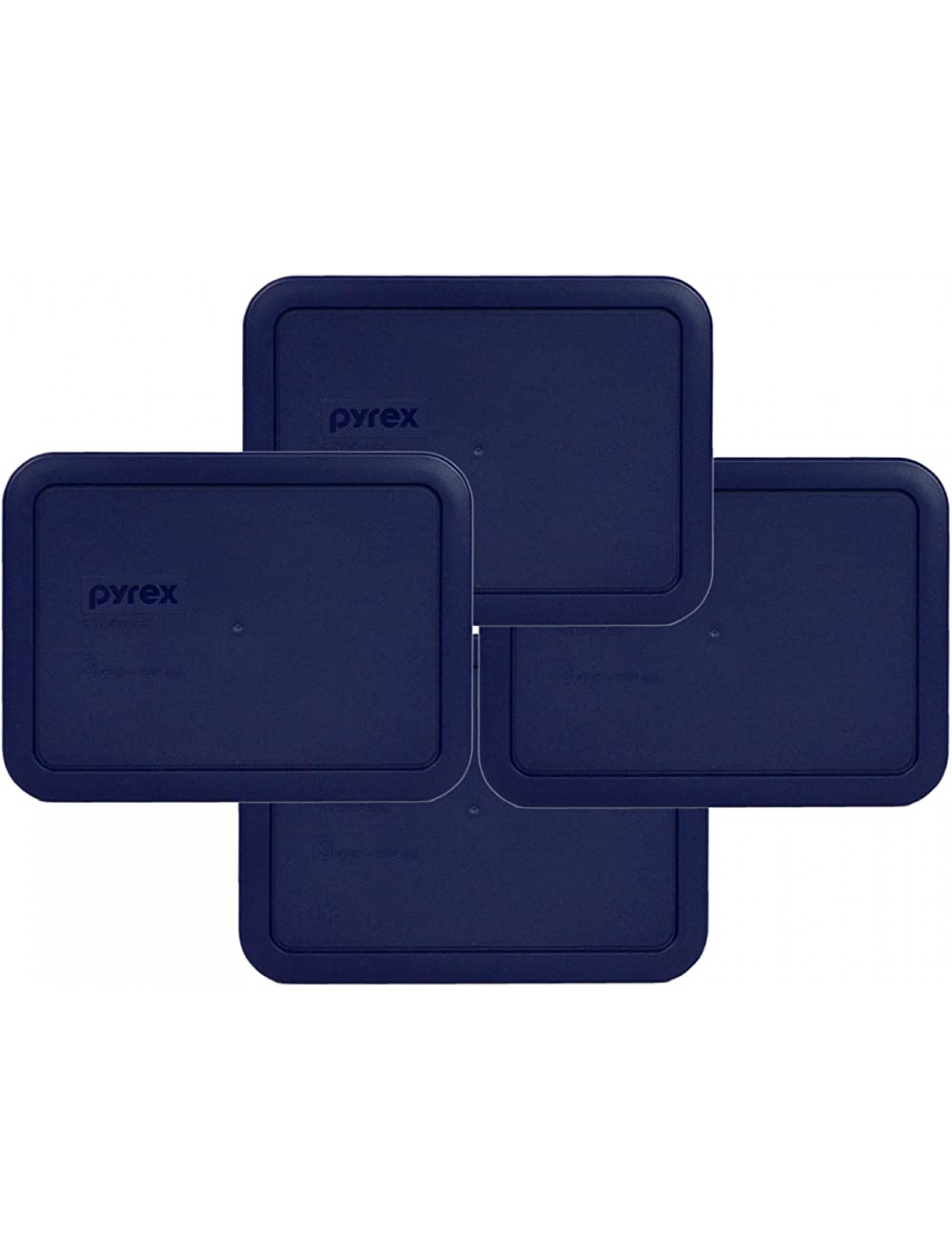 Pyrex Bundle 4 Items: 7210-PC 3-Cup Blue Plastic Food Storage Lids - BGE8FIBBD