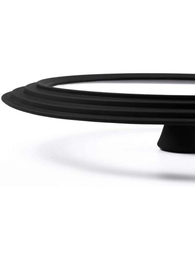 Universal Lid for Pots,Pans and Skillets Tempered Glass with Heat Resistant Silicone Rim Fits 10.5 11 and 12 Diameter Cookware ,Black - BBVG49PNA