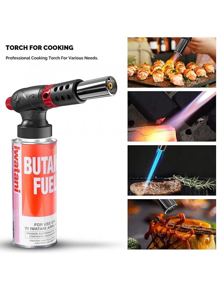 2 Pack Butane Torch Culinary Blow Torch Professional Kitchen Cooking Torch Lighter with Adjustable Flame. Multipurpose Torch With Reverse Use for Baking,BBQ,Soldering,Cooking,DIY,Jewelery and etc.. - BZ396EL41