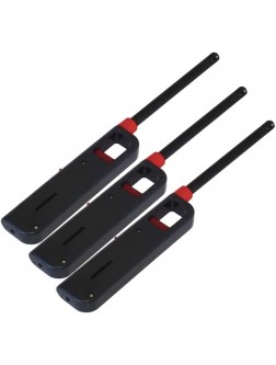 3 Pack Fuel Included Handi BBQ Grill Click Flame Long Stem Lighter Refillable Butane Gas Candle Fireplace Kitchen Stove Wind Resistant Red - BRL2B5RTB