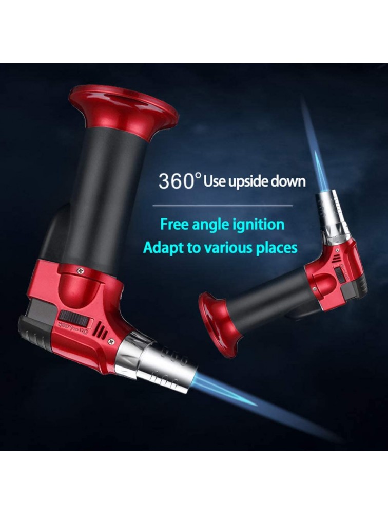 Butane Torch ibforcty Refillable Culinary Cooking Torch Kitchen Blow Torch Lighter with Safety Lock Adjustable and Lock Flame Butane Gas not Included Red - BV130BI9E