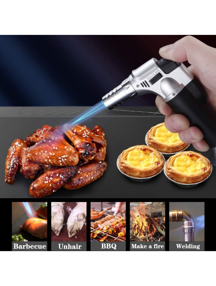Butane Torch ibforcty Refillable Culinary Cooking Torch Kitchen Blow Torch Lighter with Safety Lock Adjustable and Lock Flame Butane Gas not Included Red - BV130BI9E