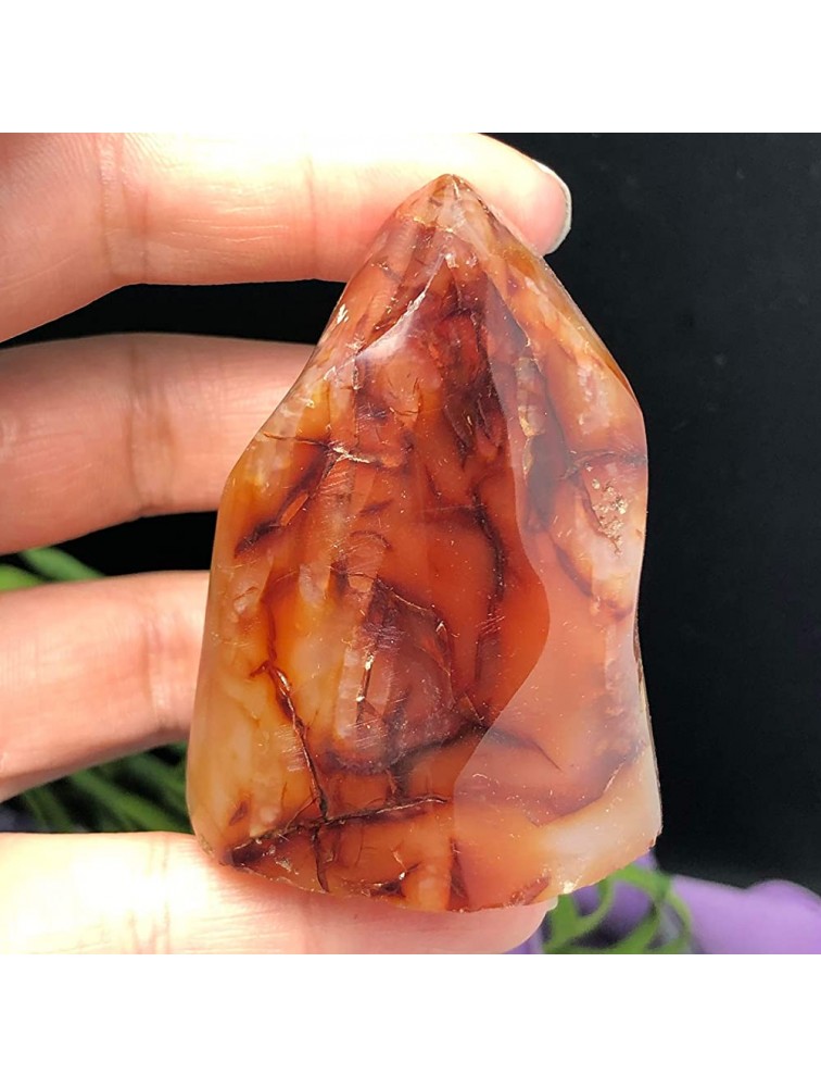 Decor Stone Natural Agate Torch Carnelian Crystal Torch Flame Specimen Meditation Chakra Healing Crystal Color: A - BCRGJ1G4W