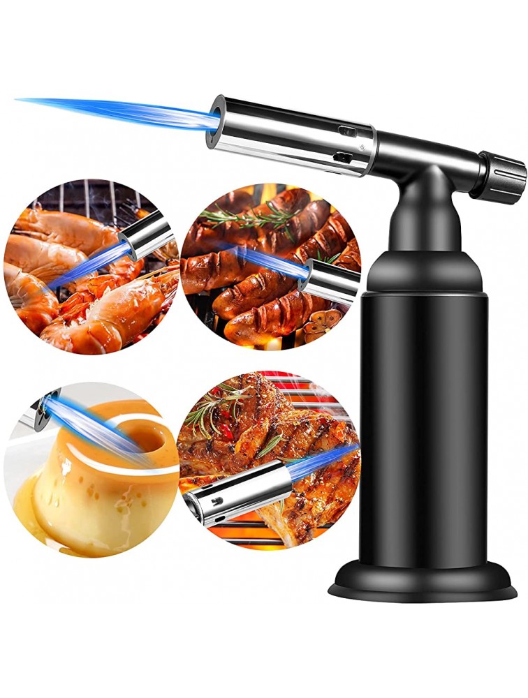 DoPake Butane Torch Refillable Cooking Torch Lighter Big Blow Torch Adjustable Flame Suitable for BBQ,Outdoor Or Kitchen ignition,Using Widely.Soldering with Safety LockNot Included Gas Black - BJBP95KOD