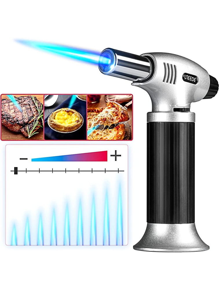 Gibot Butane Torch,Kitchen Torch Cooking Torch Creme Brulee Torch Refillable Adjustable Flame Lighter with Safety Lock for DIY Creme Brulee BBQ and BakingButane Gas Not Included - BERW0Z5X2