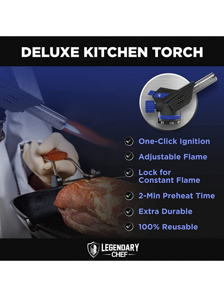 Legendary Chef Butane Torch Kitchen Torch Blow Torch Cooking Torch Lighters Butane Creme Brulee Torch Culinary Torch Butane Gas Not Included - BG2GB6GJO