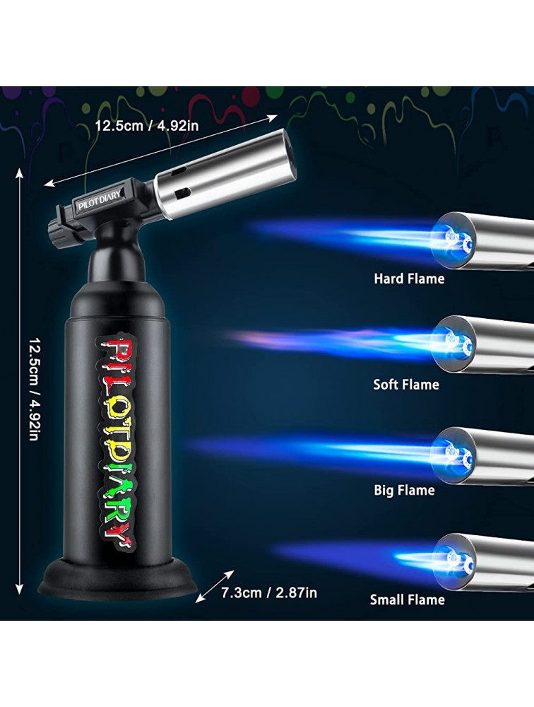 PILOTDIARY Butane Blow Torch Big Industrial Torch Refillable with Dual Nozzle Strong Firepower Multipurpose Blow Torch with Safety Lock for Soldering Baking Welding BBQButane Not Included - B3XS510O3
