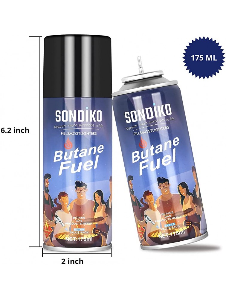 Sondiko Butane Torch and Fuel Refill S901 with 170 ml Gas Included. Kitchen Torch Lighter Blow Torch with butane refill for BBQ Creme Brulee Baking. - B8GLLXXQ3