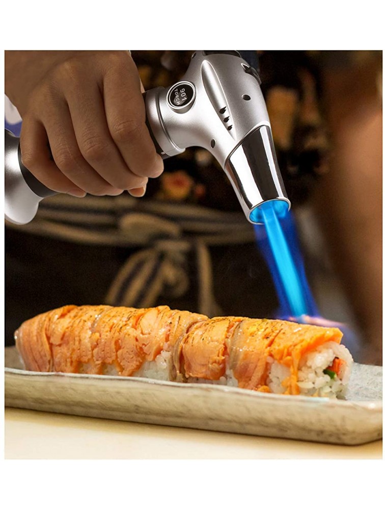 Sondiko Kitchen Torch Blow Torch Refillable Butane Torch with Safety Lock and Adjustable Flame for DIY Creme Brulee BBQ and Baking Butane Gas Not Included - BNYT1E1DA