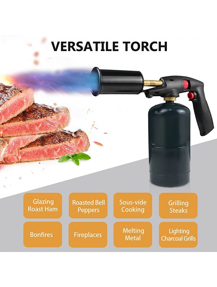 Upgraded Propane Grill Torch MAPP Cooking Torch  MAP-Pro BBQ Tool with Flame Adjustment Switch Ideal for Steak Grill Torch Charcoal Starter and Bonfire Igniter ,Butane Propane Tank Not Included - B1PS8VJEM