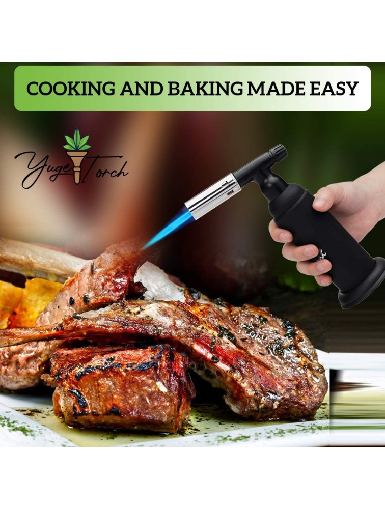 Yuge Torch Premium Butane Torch Cooking Soldering & DIY Crafts Refillable Kitchen Blow Torch with 25g Gas Capacity Adjustable Mini Culinary Creme Brulee Food Torch Lighter Butane Gas Not Included - BJHK5OA3G