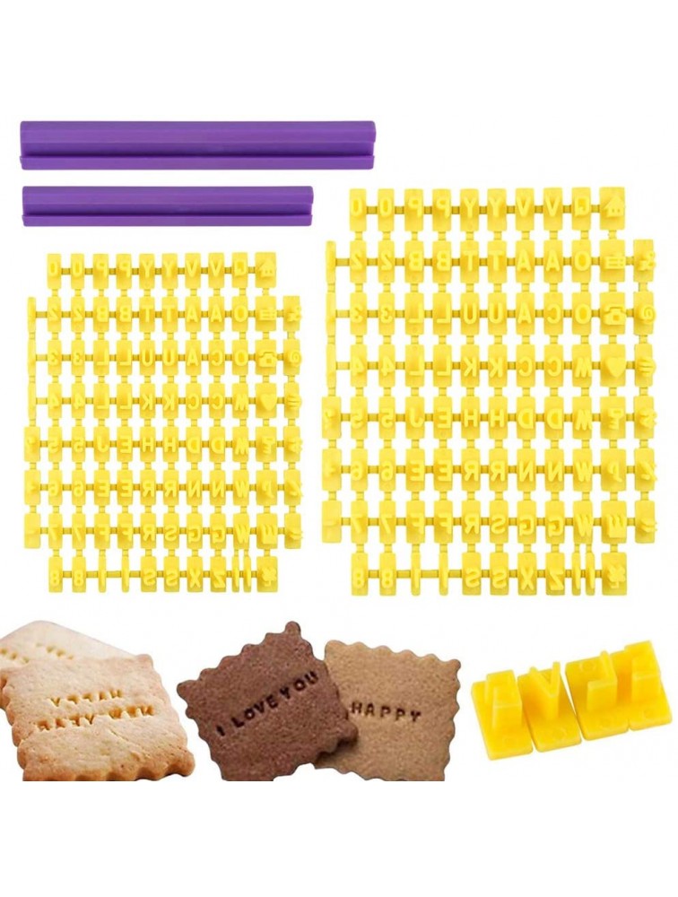 2 Pack Alphabet Number Cookie Stamp Fondant Impress Embosser Cutter Biscuit Letter Tool - BRAM5T8ZD