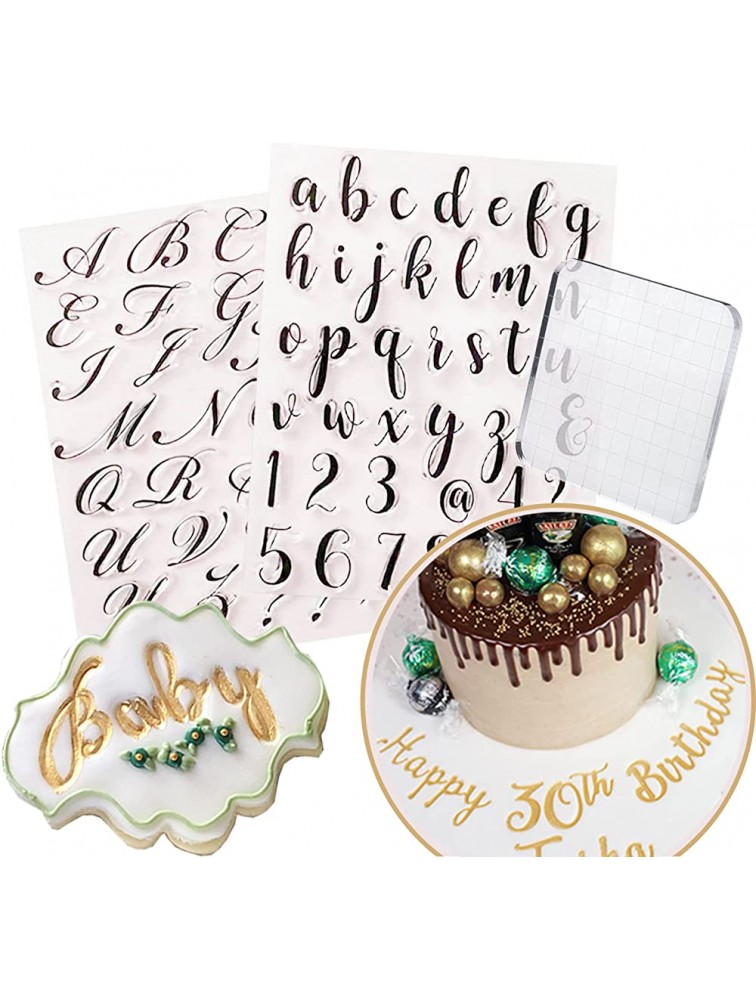 3 PCS Alphabet Cake Stamp Tool Food Grade Alphabet Letter Fondant Cake Biscuit Mold Set Cookie Stamp Impress For Party 100% BPA Free Reusable and Easy to Clean Upper lower Case Letter DIY Cookie - B9F12KQWN