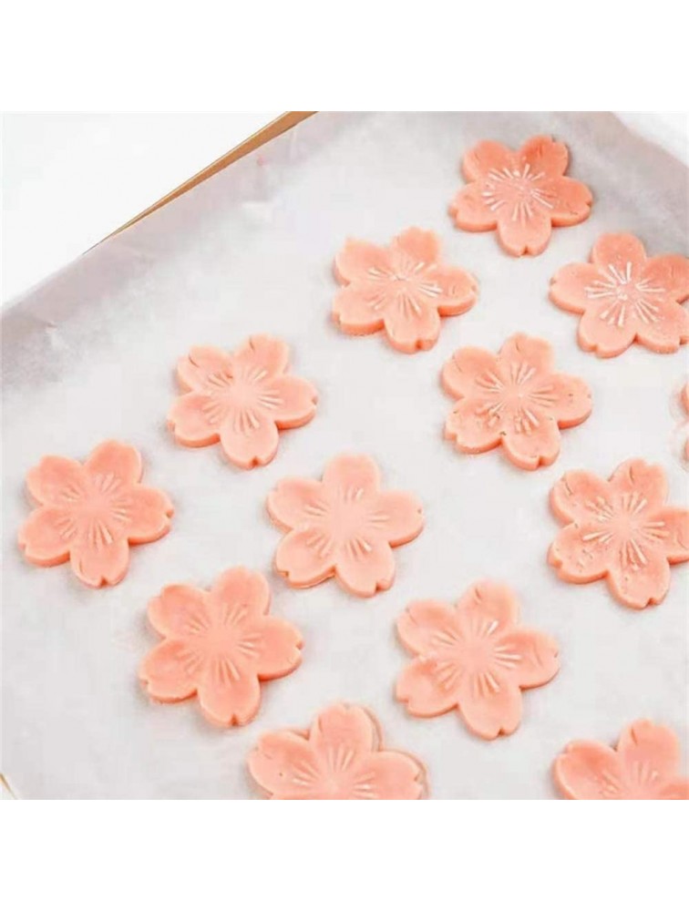 5pcs Set Sakura Cookie Mold Pastry Fondant Stamper Pink Cherry Blossom Mold Press Cookies Mold with 4 Stamps Biscuit Cutter Cake Cookie Make - B7Y8FD7QK