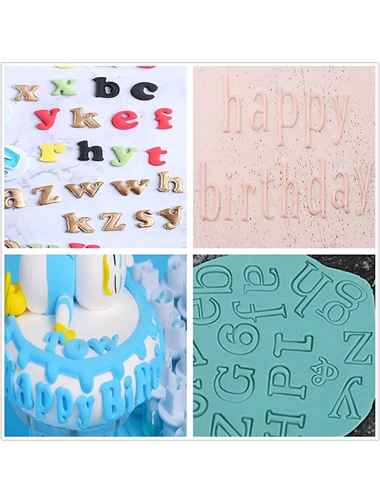 Alphabet & Numbers Fondant Cake Mold Airlxf 64PCS Letter Cookie Stamp Impress Embosser Cutter Upper Case Numbers Shape DIY Cookie Biscuit for DIY Cake Pastry Baking - B5DTAM8TW