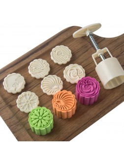 Cookie Stamp Moon Cake Mold Chinese Mid Autumn Festival Cake Press Polvoron Cutter with 50g 6 Stamps DIY Decoration - BA441AM8R
