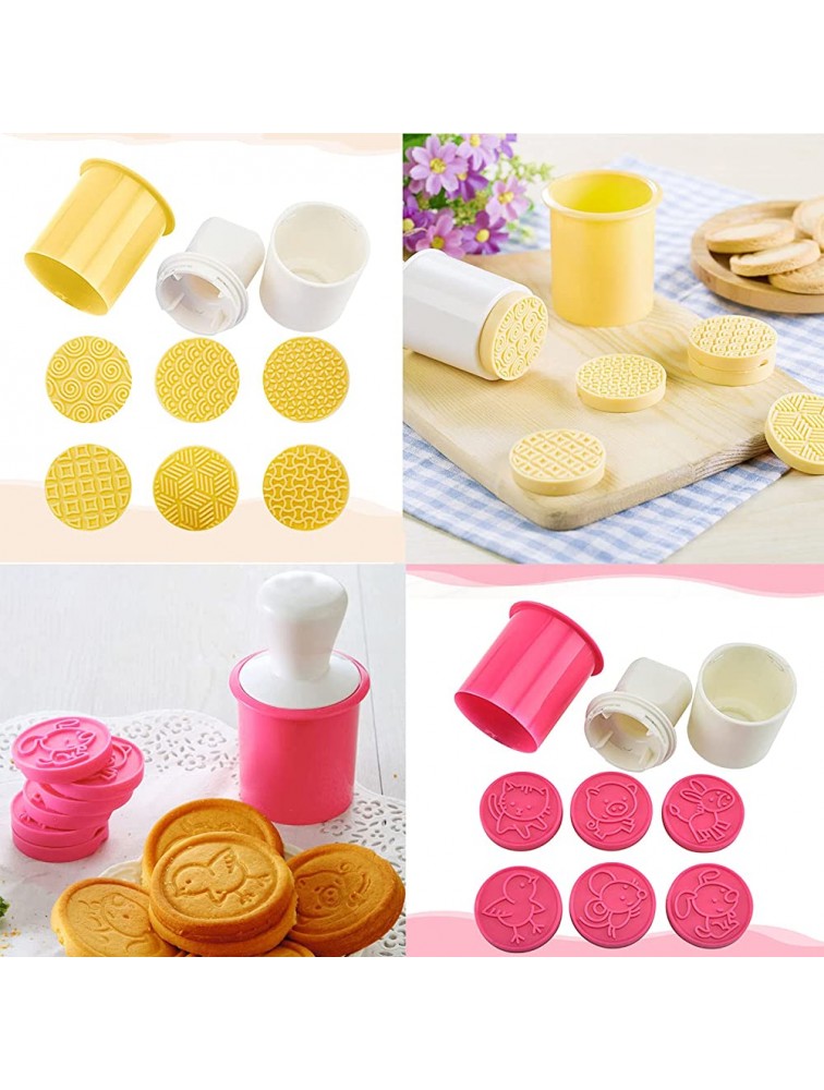 Cookie Stamps Cookie Stamp Set of 12pc with Cookie Cutter Fondant Embosser Stamp Round Fondant Stamp for Cookies Cupcakes Biscuits Fondant Topper Cake Decoration Cookie Debosser Stamp for Fondant - BUVYX562G