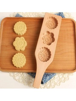 Cookie Stamps MoonCake Mold Chinese Traditional Mid-autumn Festival Moon Cake Mold 3 Flower Shape Wooden Handmade Baking Mold for Muffin Mooncake Cookie Biscuit Chocolate Pumpkin Pie - BSOY55YF7