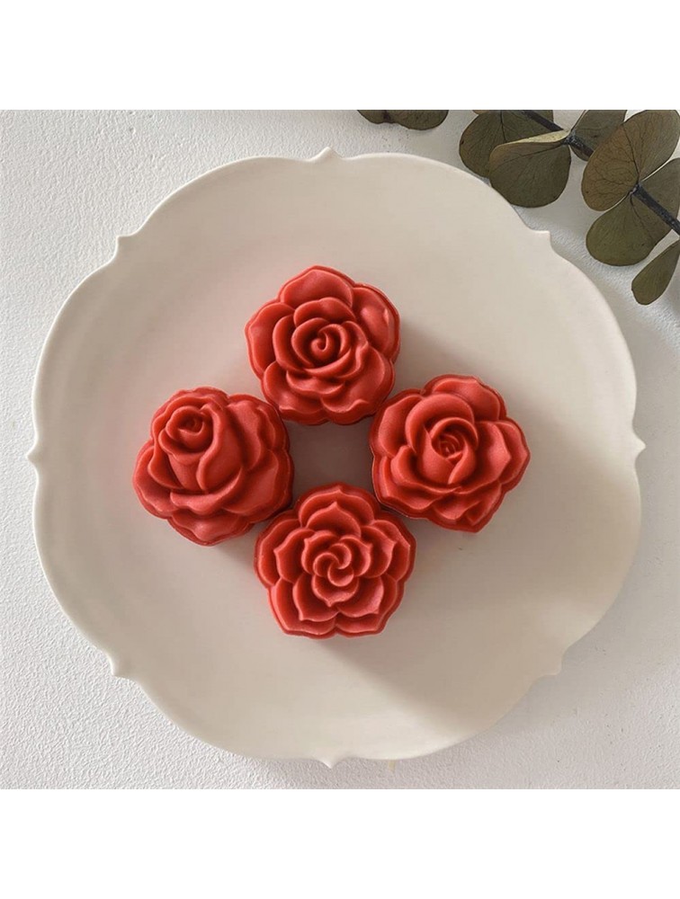 Fiayu 5Pcs Set Moon Cake Mold DIY Kitchen Rose Shape Cookie Hand Pressure Pastry Dessert Mooncake Mold for Baking Cookie Mold30g - BU94L3C2W